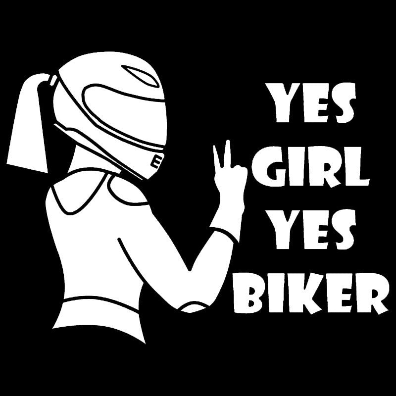 Women Motorcycle Rider Sticker