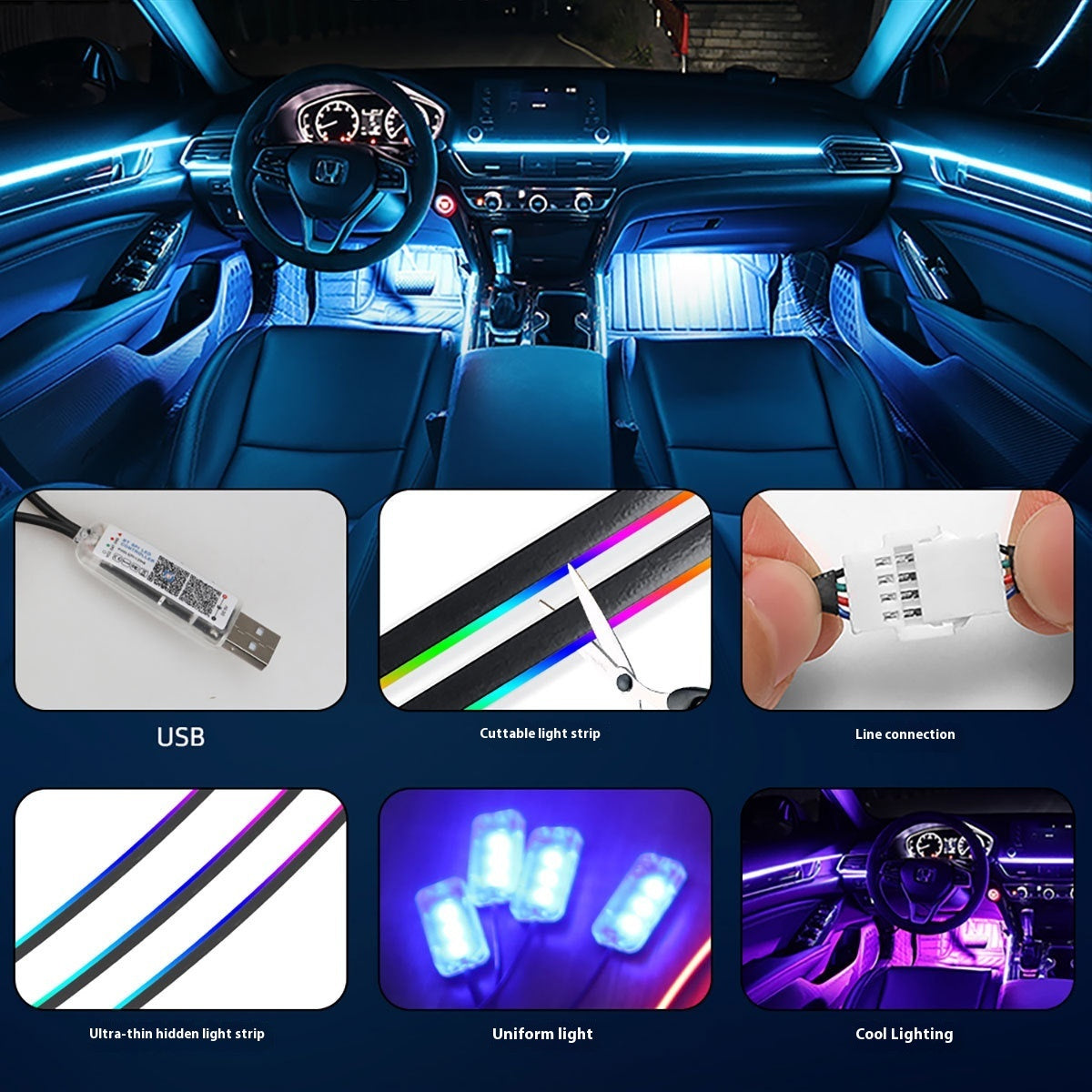 Magic Color Car Interior Ambient Lighting Kit