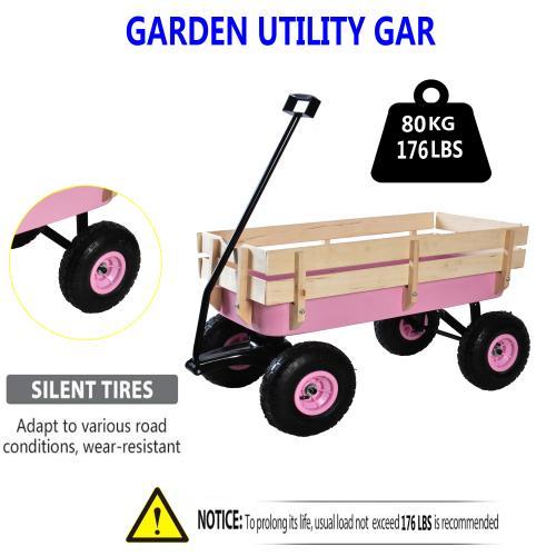 Outdoor Sports Tools Wooden Utility Pneumatic Tire Wheelbarrow