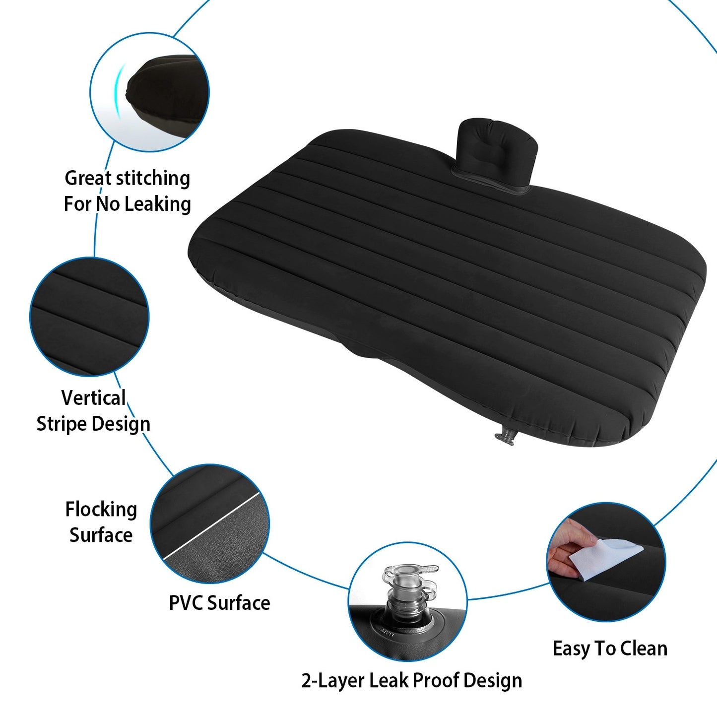 Premium TravelGuard Inflatable Car Air Mattress Set