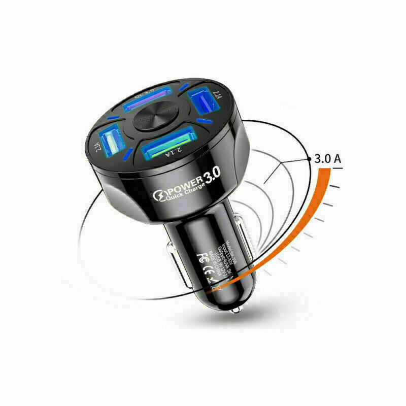 QuadCharge 45W Mini Car USB Fast Charger (4-Port)