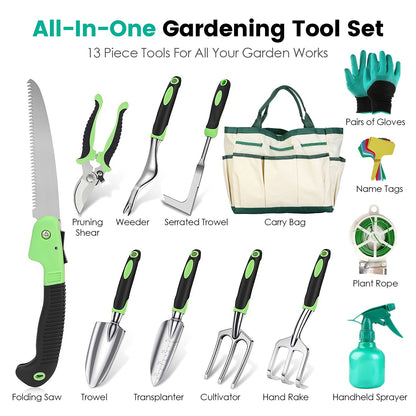Complete Aluminum Alloy Gardening Kit With Storage Bag