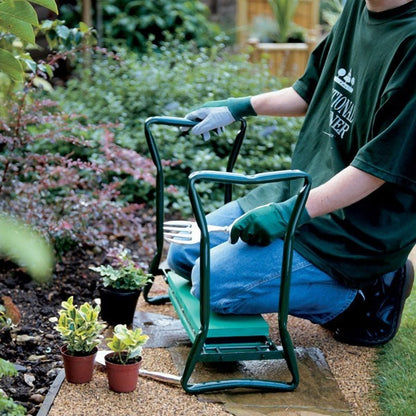 Foldable Garden Kneeler & Seat with Thick EVA Pad + Tool Pouch