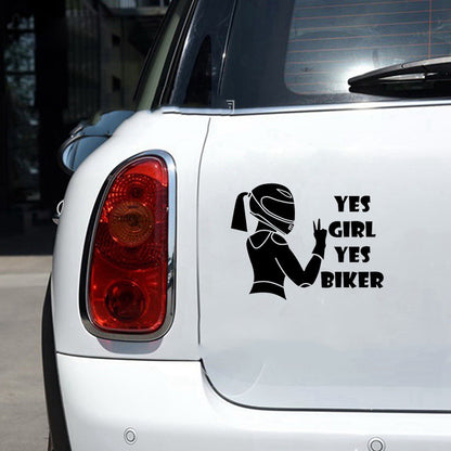 Women Motorcycle Rider Sticker