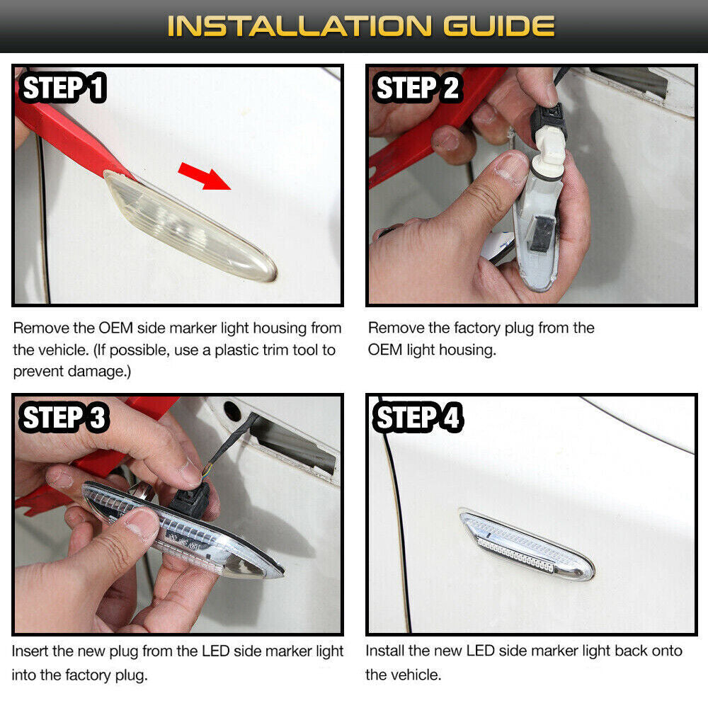 BMW E90/E92/E93 Smoked LED Side Marker Lights