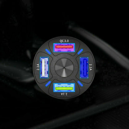QuadCharge 45W Mini Car USB Fast Charger (4-Port)