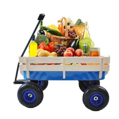 Outdoor Sports Tools Wooden Utility Pneumatic Tire Wheelbarrow