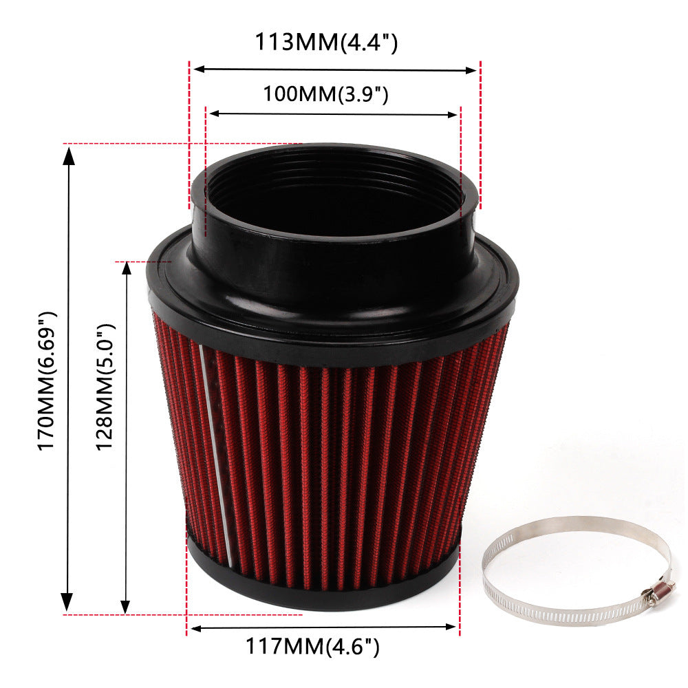 Car High-Flow Performance Air Filter (100mm Inlet)