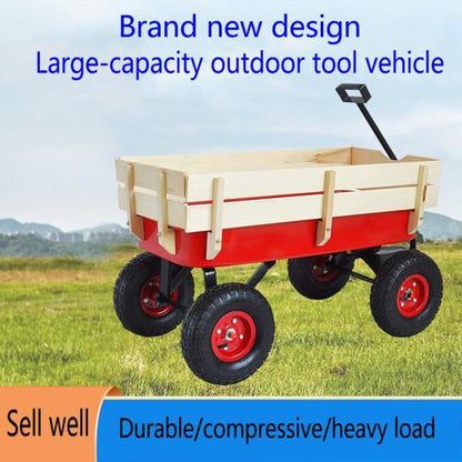 Outdoor Sports Tools Wooden Utility Pneumatic Tire Wheelbarrow