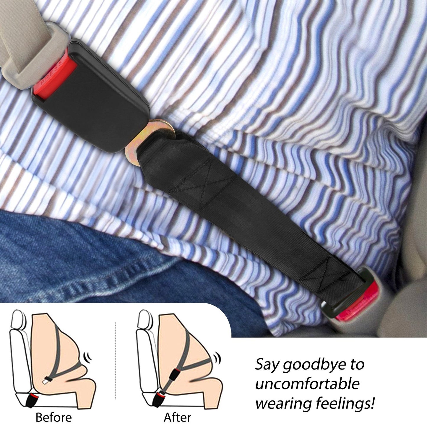 Universal Car Seat Belt Extender (2Pc)