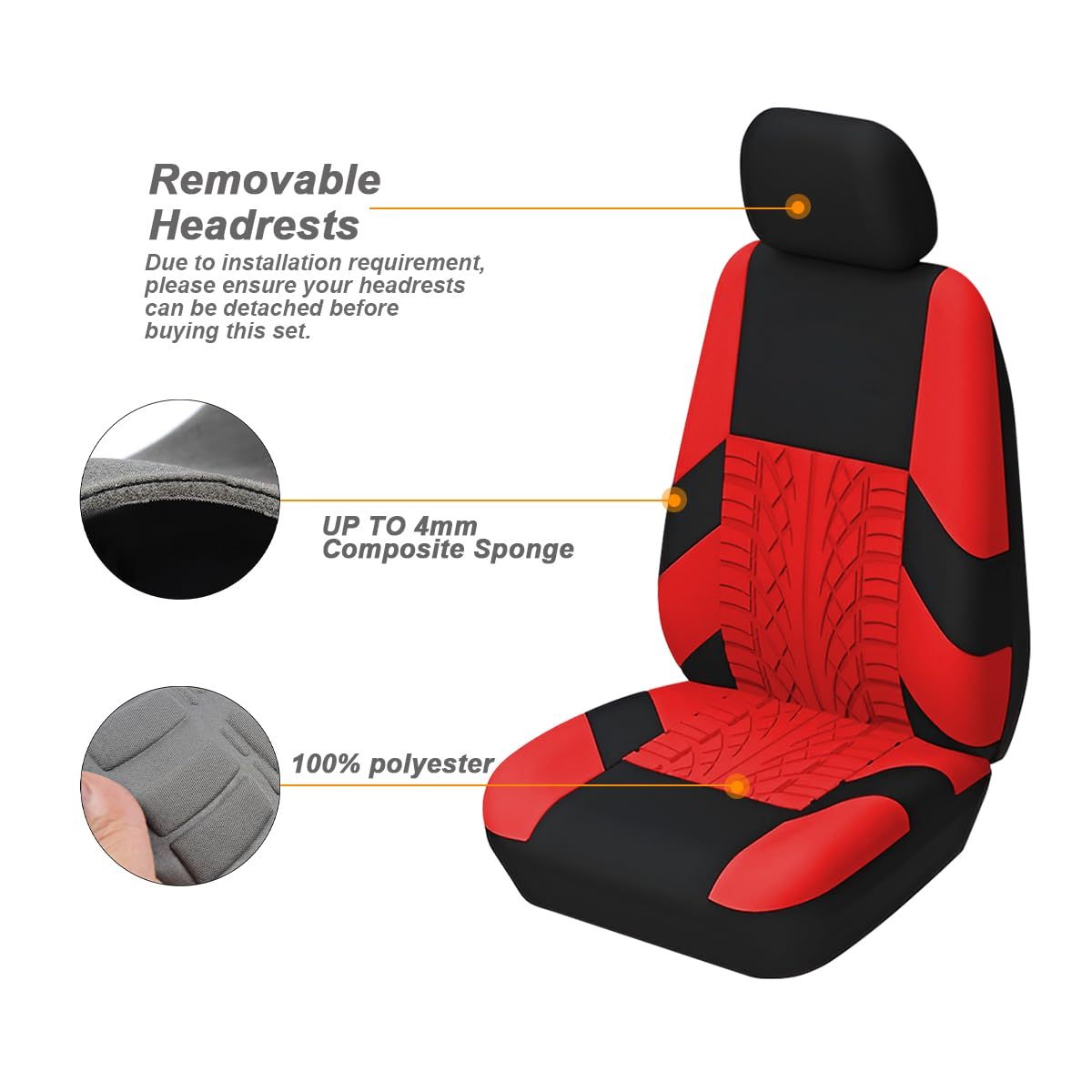 Premium Polyester Front Car Seat Covers (2-Pack)