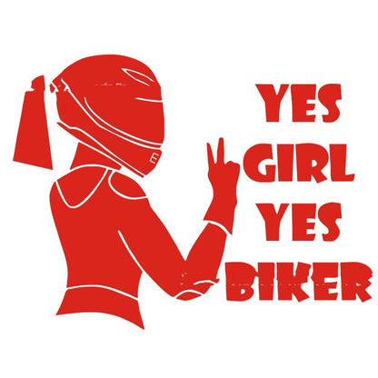 Women Motorcycle Rider Sticker