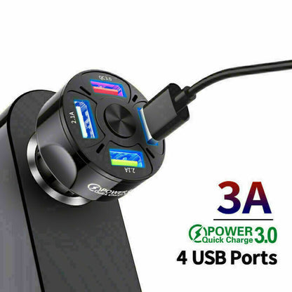 QuadCharge 45W Mini Car USB Fast Charger (4-Port)
