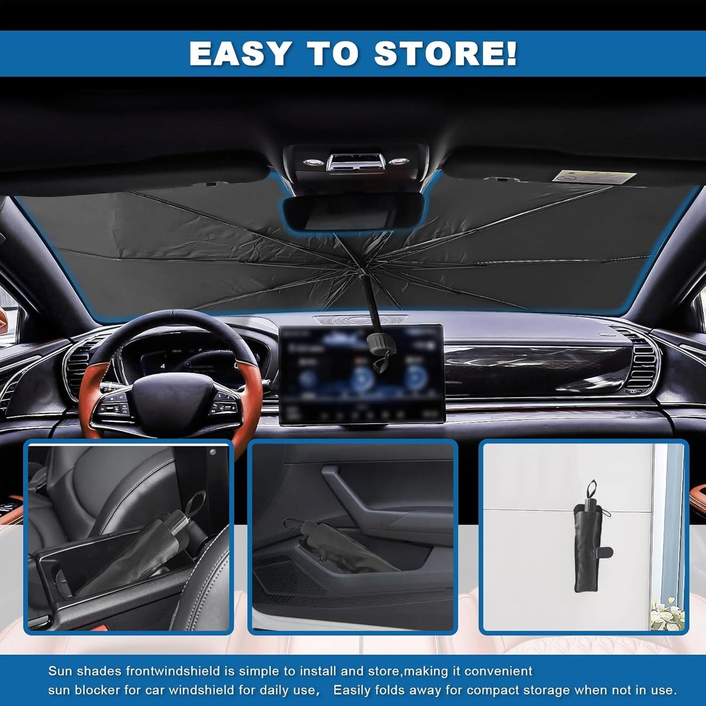 Foldable ReflectorCar Windshield Umbrella Sunshade