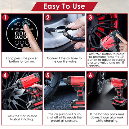 TurboAir Max 150PSI Cordless rechargable Tire Inflator