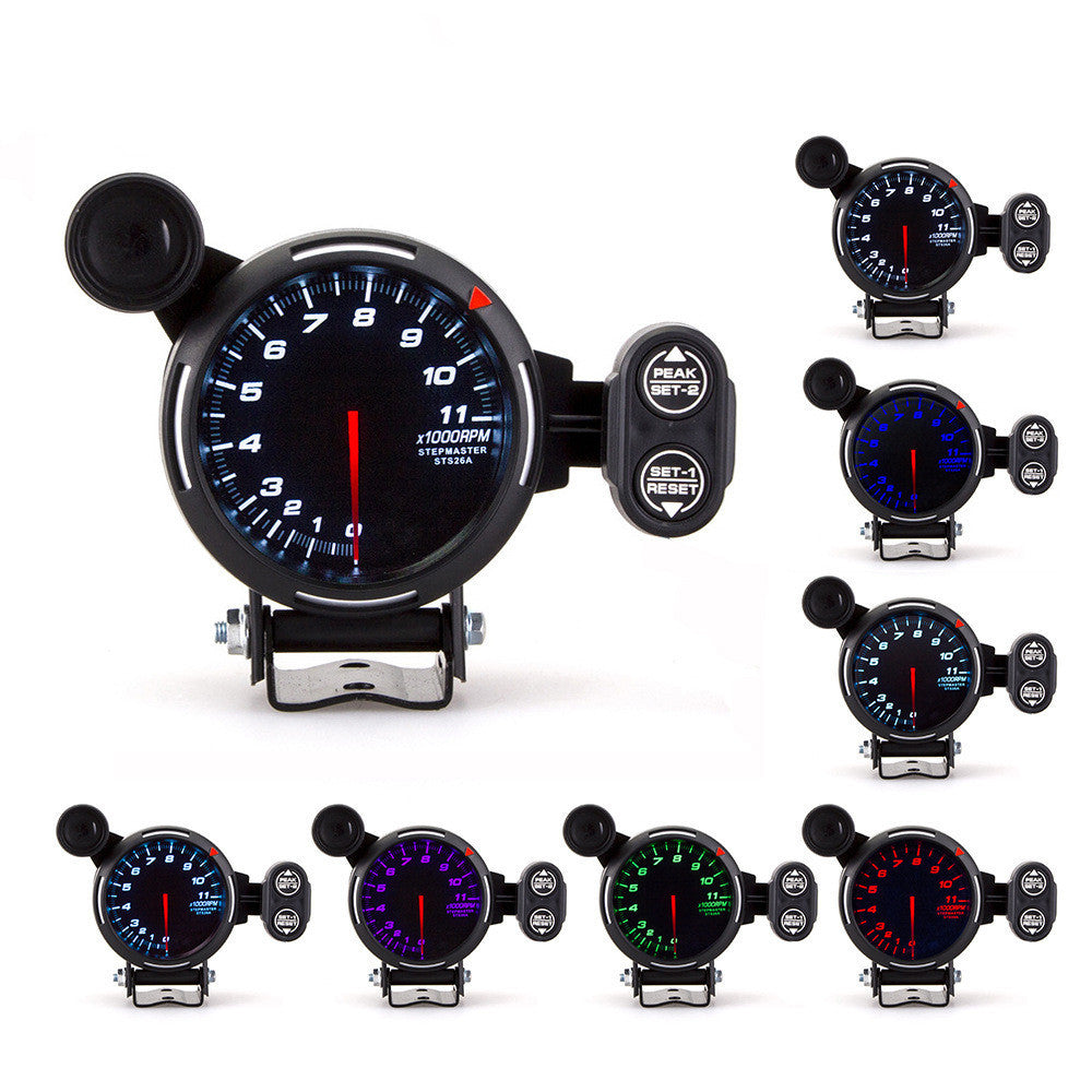 7-Color LED Racing Tachometer Gauge