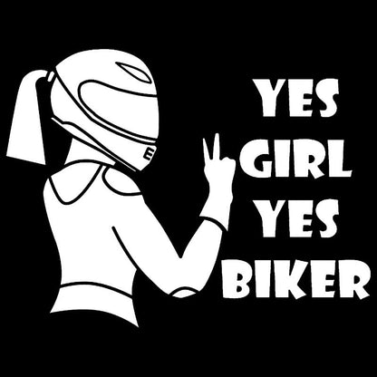 Women Motorcycle Rider Sticker